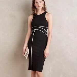 Anthropologie Maeve Cavatina Sheath Dress Black & White Size 8 NWT